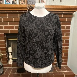 Black grey sweater criss cross back